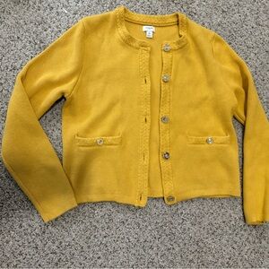 J Crew Yellow Button-Up Cardigan